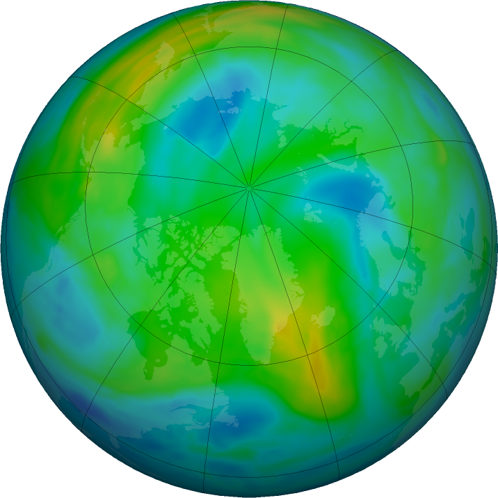Arctic ozone map for 27 November 2020